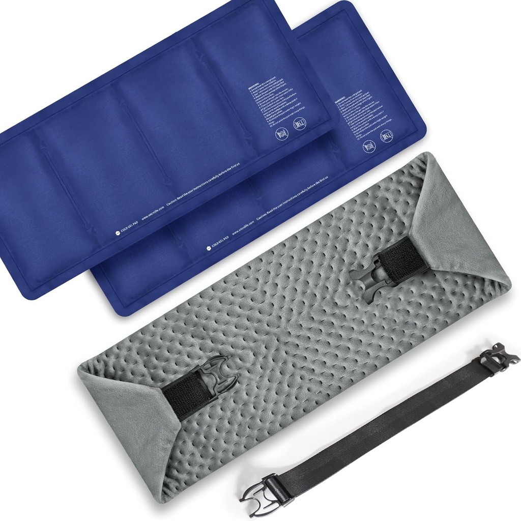 UNCN Büyük Buz Paketleri Injuries Reusable | 2 Gel Cold Pack for Hip, Omuz, Back Pain Relief | 24.8×7.9" Buz Paketi Diz için bir Soğuk Bir Soğuk Press için yuvarlandı