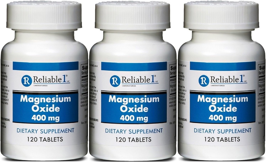 Magnezyum Oksit 400 mg Diyeter Supplement Tabletler Genric MegOx 120 Tablet 3 Şişe Paketi Için Tabletler