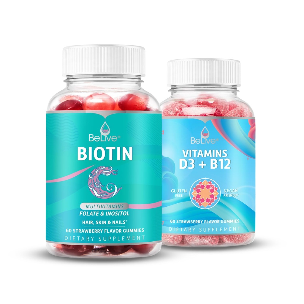 Canlı Biotin ve Multivitamin D3 & B12 Saç Büyüme, Sağlıklı Skin & Nails, Geliştirilen Bone & Muscle Strength, Hearth Health and Energy