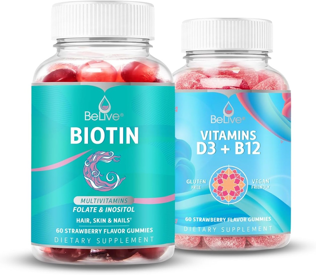 Canlı Biotin ve Multivitamin D3 & B12 Saç Büyüme, Sağlıklı Skin & Nails, Geliştirilen Bone & Muscle Strength, Hearth Health and Energy
