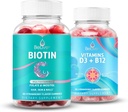 Canlı Biotin ve Multivitamin D3 & B12 Saç Büyüme, Sağlıklı Skin & Nails, Geliştirilen Bone & Muscle Strength, Hearth Health and Energy