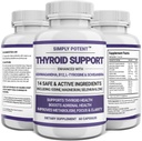 Απλά ισχυρό Thyroid Υποστήριξη & Adrenal Υποστήριξη συμπλήρωμα 2-σε-1 Φυσική Φόρμουλα με Iodine & Ashwagandha για την ενέργεια, Μεταβολισμός, Εστίαση για γυναίκες & άνδρες, 60 Caps
