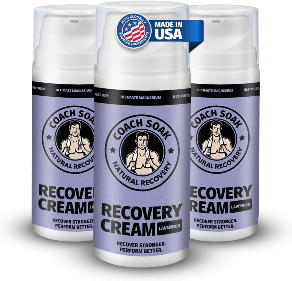 Koç Soak Topical Magnezyum MSM ile Mücadele - Magnezyum Klorid ile Doğal Kurtarma Kremi, C & Menthol, Hızlı Apsiyon ve Sore Kass, Lavender (3 Pack, Total 10oz)