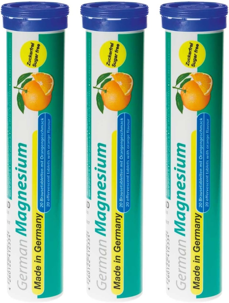 Alman Oksit Supplement | Effervescent Tabletler | Orange Flavor – hizmet başına 200 mg Magnezyum | Sugar Free, Vegan – T&D Pharma – Almanya'da Made in Germany