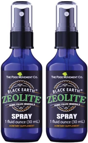 Black Earth Zeolit with Humic Fulvic Acids, Trace Minerals, for Yetişkinler ve Çocuklar Gut Health, Immune Support, Digestion and Elimination and More 1oz Liquid Pump Supplement (2 Paket)
