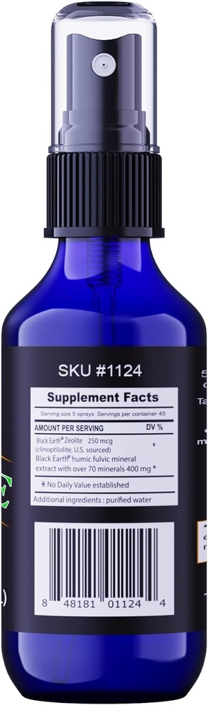 Black Earth Zeolit with Humic Fulvic Acids, Trace Minerals, for Yetişkinler ve Çocuklar Gut Health, Immune Support, Digestion and Elimination and More 1oz Liquid Pump Supplement (2 Paket)