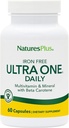 NaturesPlus Ultra One Daily Iron Free - 60 Hızlı Odaklı Kapsüller - Beta Carotene ile Multivitamin & Mineral - Vegan, Gluten Free - 60 Hizmetler