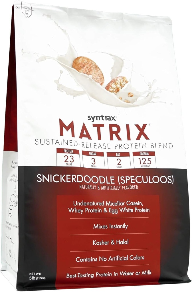 Syntrax Beslenme Matrix, Sustained-Release proteini, Snickerdoodle with Real Cookie Pieces 5 lbs.