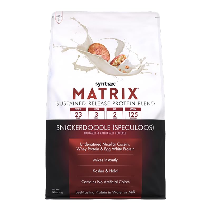 Syntrax Beslenme Matrix, Sustained-Release proteini, Snickerdoodle with Real Cookie Pieces 5 lbs.