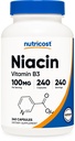 Nutricost Niacin (Vitamin B3) 100 mg, 240 Capsules - Flushing, Non-GMO, Gluten Free