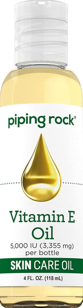 Piping Rock Vitamin E Oil | 5000 IU | 4 fl oz | Skin, Face, Hair, & Nails | Nourishing Supplement Supplement