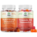Δέσμη Πολυβιταμινών Gummies για ενήλικες - Haal Multivitamin Gummy με B12 Βιοτίνη για άνδρες & γυναίκες και βιταμίνη D3 Gummies για καθημερινή ευεξία με 2000IU ανά υπηρεσία μυών των οστών & ανοσοποιητική υποστήριξη