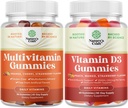Yetişkinler için Multivitamin Gummies - Hell Multivitamin Gummy with B12 Biotin for Men & Women and Vitamin D3 Gummies for Daily Wellness with 2000IU per Servis Bone Muscle & Immune Support