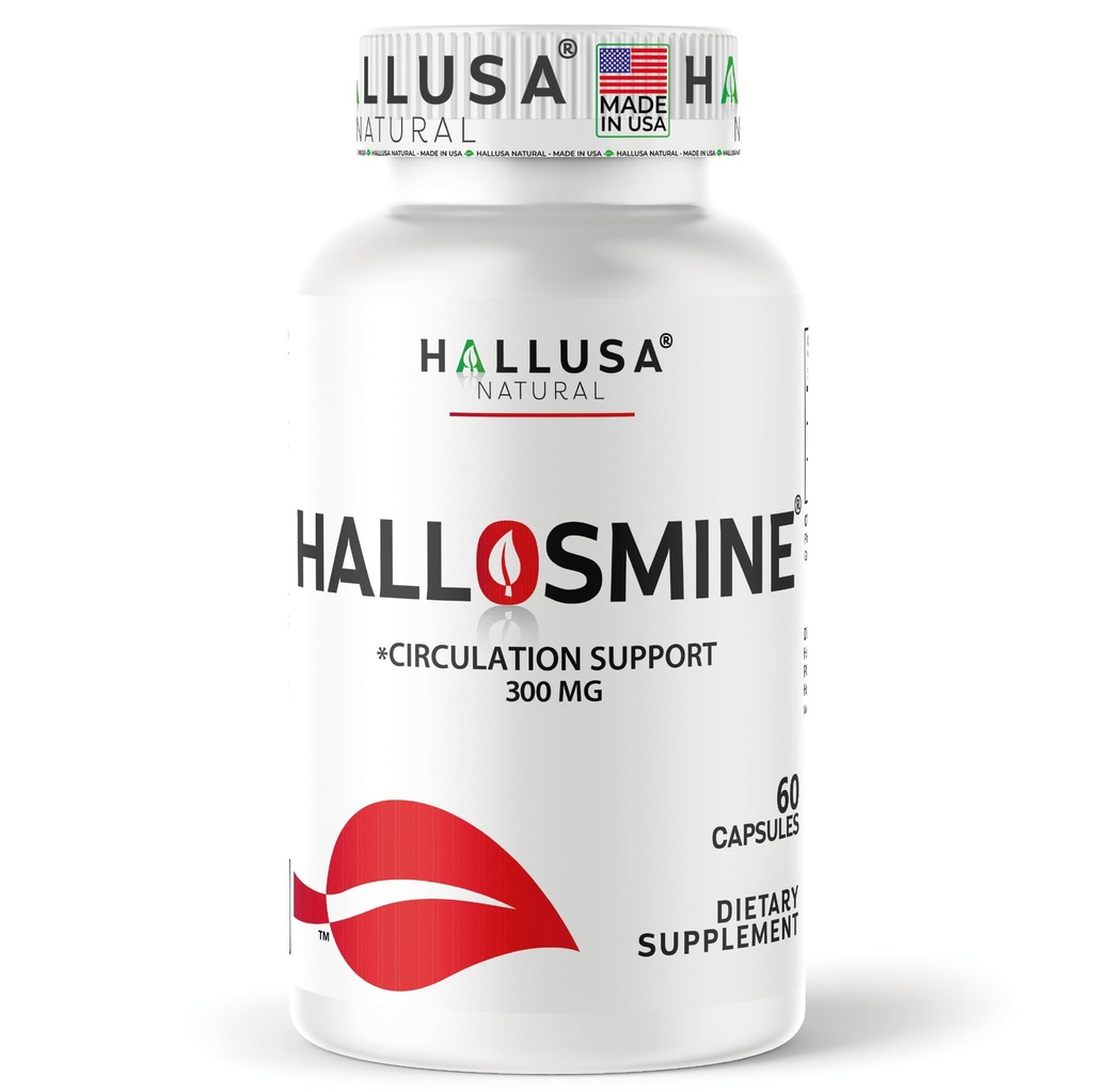 Hallusa Natural Diosmin Circulation - Υποστήριξη για την Κυκλοφορία και τις Βδέλες - Diosmin - Diosmine- Diosmina - Συμπλήρωμα Υποστήριξης Κυκλοφορίας & Βεών