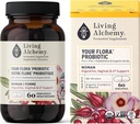 Ζωντανή Αλχημεία Οργανική Γυναίκα Digestive Flora σας Probiotic, 60 CT