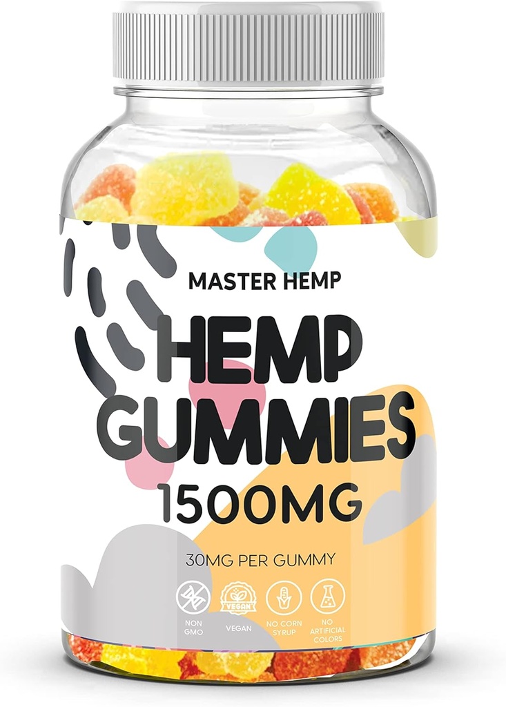 Hemp Gummies Organic Hemp Oil Extract Gummy Advanced Extra Strength Supplement for Yetişkinler - Nature's Leaf Fruite Flavor Low Sugar Made in USA