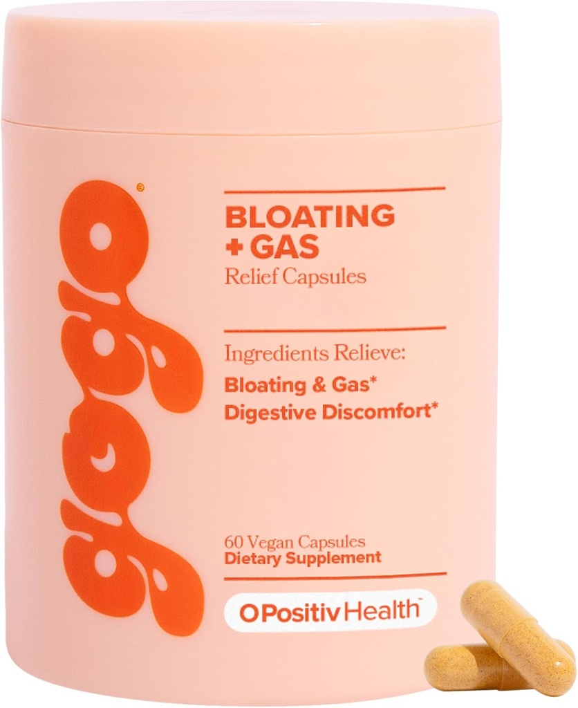 O Positiv GOGO Bloating & Gas Digestive Relief - Bloating Relief & Water Retention - Gas Relief Supplements with Bromelain, Ginger Root, & Milk Butle - 30 Hizmetler (Pazarlama)