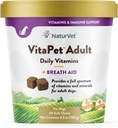 NaturVet VitaPet Adult Daily Vitamins Plus Breath Aid for Adult Dogs, 60 ct Soft Chews, Made in The USA with Globally Source Ingredients
