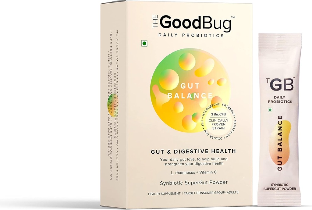 Gut Health & Immunity Probiyotik for Men & Women, Güçlü Digestive & Immunity Support Gut Balance Supplement Stick - Probiyotiks + Inulin + Vitamin C 3Bn C of Klinikly Proven Strains - 30 Days Pack