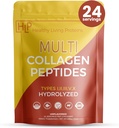 Sağlıklı Yaşam Proteinleri - Hidrolyzed Multi Collagen Powder Toz Türü I, II, III, V & X - Grass Fed Bovine, Wild Caught Marine, Free Range Chicken - Gluten Free (Unflavored 10 oz)