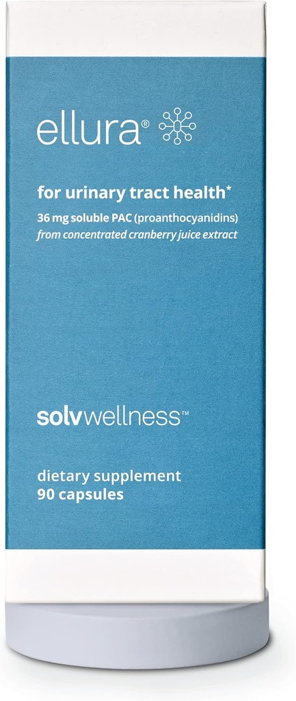 Solv Wellness Ellura Klinik olarak Proven Cranberry Supplement: Ahead of UTIs with 36 mg of 100% Bio available PAC, 90 Capsules