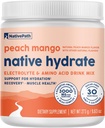 NativePath Native Hydrate, Zero Sugar, Electrolytes Powder with BCAAs, Peach Mango Hydration, Keto & Paleo Friendly, 30 Servings