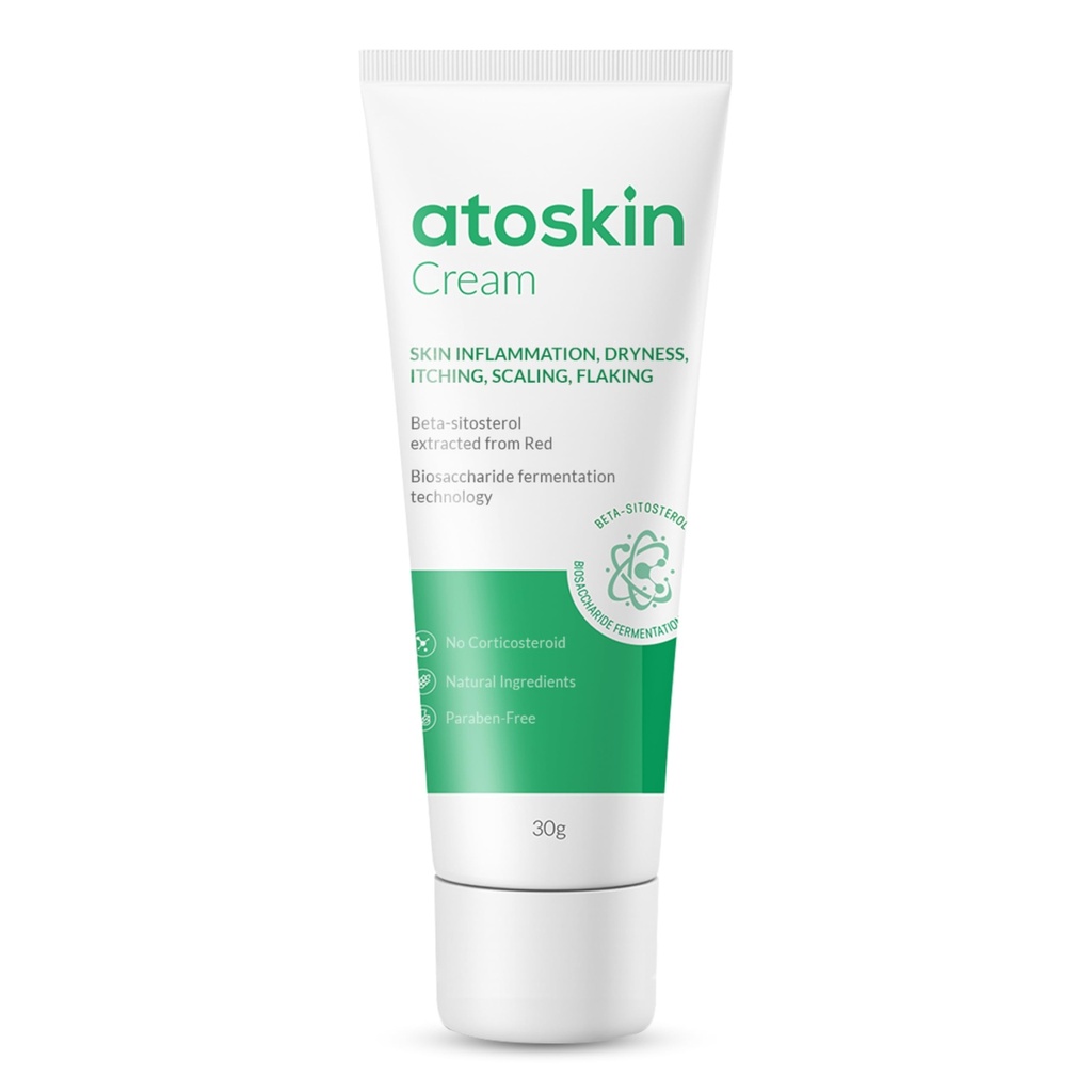 Atoskin Eczema Cream, Psoriasis & Folliculitis Soothing Lotion, For lips, Itching and Dermatitis Irritation, Gentle Moisturizer For Yetişkinler & Kids with Shea Butter & Sweet Almond Oil (1.01 Oz)