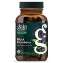 Gaia Herbs Black Elderberry - Günlük Immune Support Supplement to Help Wellness - Black Elderberries & Acerola Fruit for Antioksi Support* - 120 Vegan Capsules (60-Day Supply)