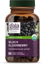 Gaia Herbs Black Elderberry - Günlük Immune Support Supplement to Help Wellness - Black Elderberries & Acerola Fruit for Antioksi Support* - 120 Vegan Capsules (60-Day Supply)