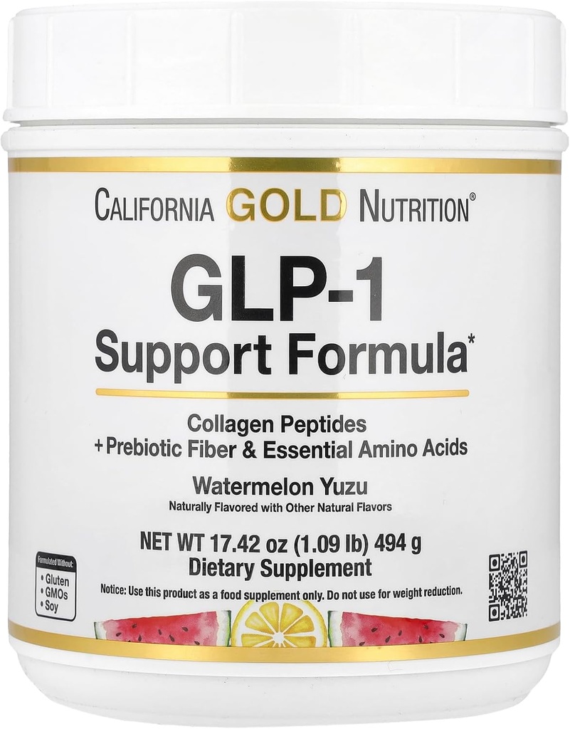 California Gold Nutrition GLP-1 Support Formula, Watermelon Yuzu, 1,09 lb (494 g)