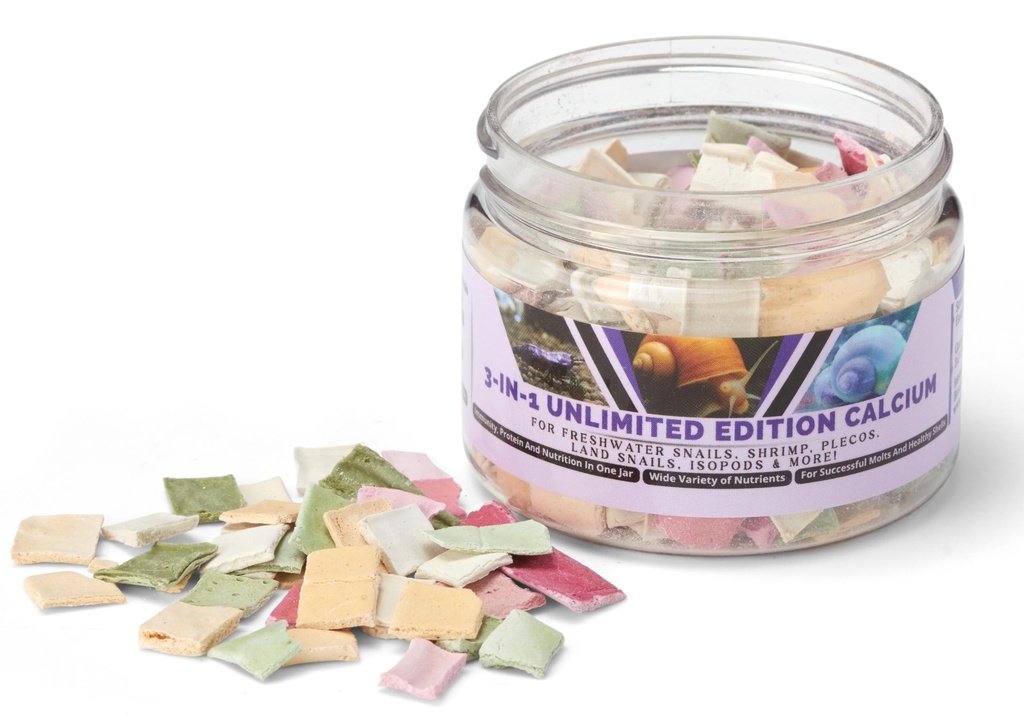 Sınırlı Editionuba - 1 Jar'da 3 Flavors, Güçlü Shells, Sağlıklı Molts,% 100 Doğal, Su'da Ayrılma, Shrimp için Hızlı Lavabo, Snails & More! Biolog ABD'de Made in USA