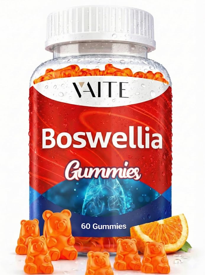 VAITE Boswellia Serrata Extract Gummies 1200 mg - Hint Frankincense ile Ortak Destek Tamam, Boswellic Acid, and Botanical Machinery Extract, Vegetarian for Women and Men, Non-GMO, Gluten-Free