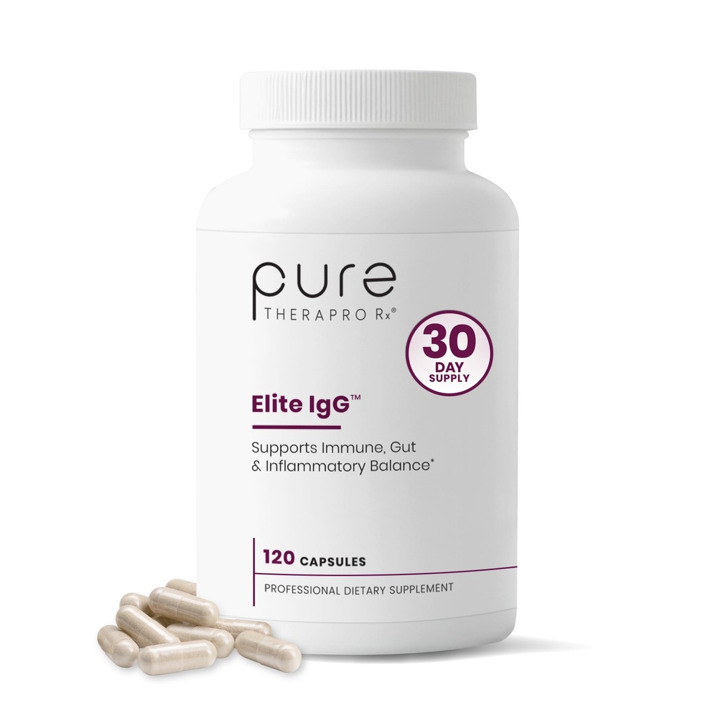Pure Therapro Rx Elite IgG Immunoglobulin Supplement, 120 Caps - Υγεία & Ανοσολογική Υποστήριξη, 1100 mg IgG, IGA & IgM, Ηλιοθεραπεία Λεκιθίνη 