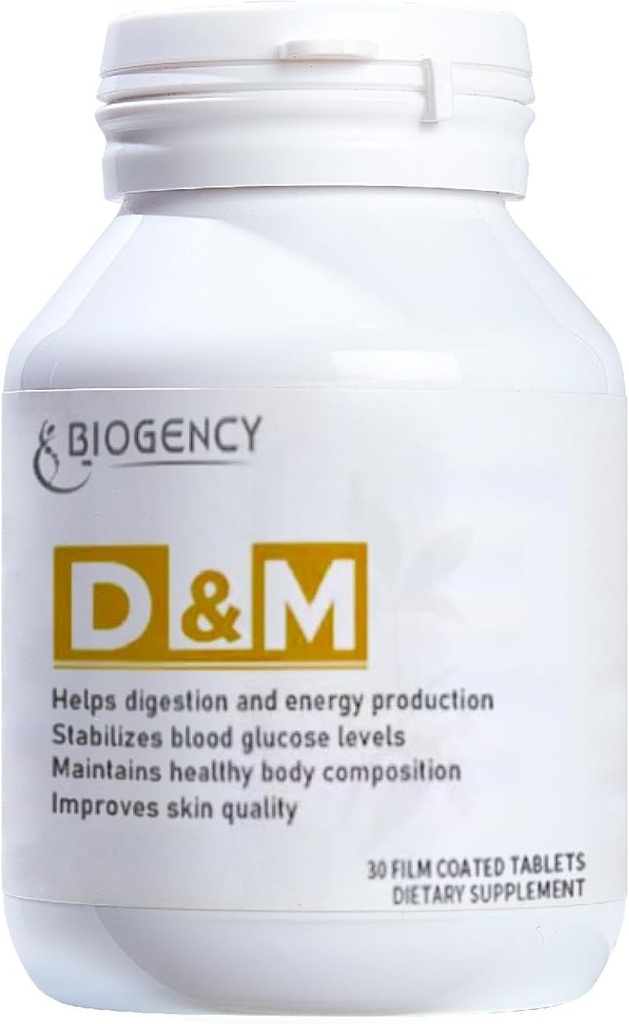 D&M 1 Pack 30 Kont Skincare Support Supplement - Digestion and Energy Production, Folic Acid, B1, B2, B7 Vitamin B1, B2, B7