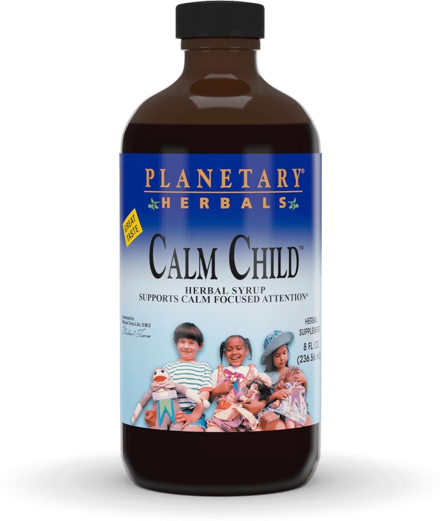 Planetary Herbals Calm Child Herbal Syrup - Περιλαμβάνει την καταπραϋντική βοτανική χαμομήλι, λεμονιού, Catnip & More - 8oz