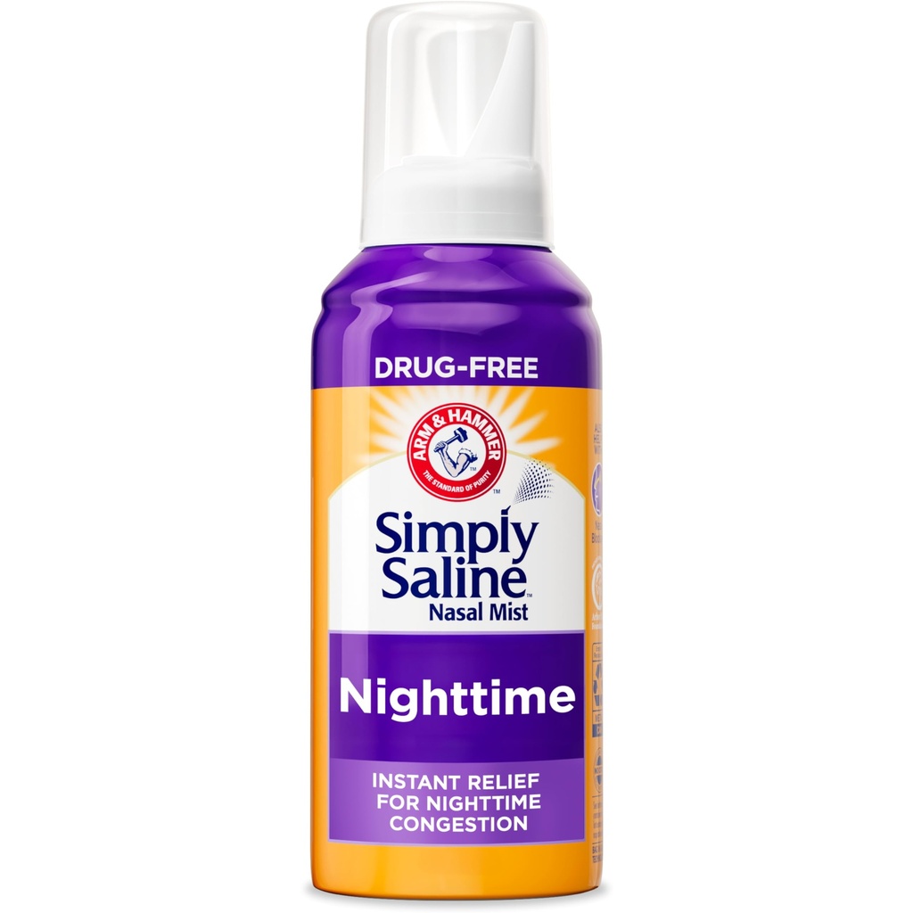 ARM & HAMMER Απλά αλατισμένο νύχτα χωρίς ναρκωτικά για Nasνική συμφόρηση τη νύχτα, επιπλέον δύναμη, ηρεμώντας ευκάλυπτος, ασφαλές στη χρήση με Rx και εξωχρηματιστηριακά, για ενήλικες και παιδιά ηλικίας 2+, 4,6 oz (129 g)