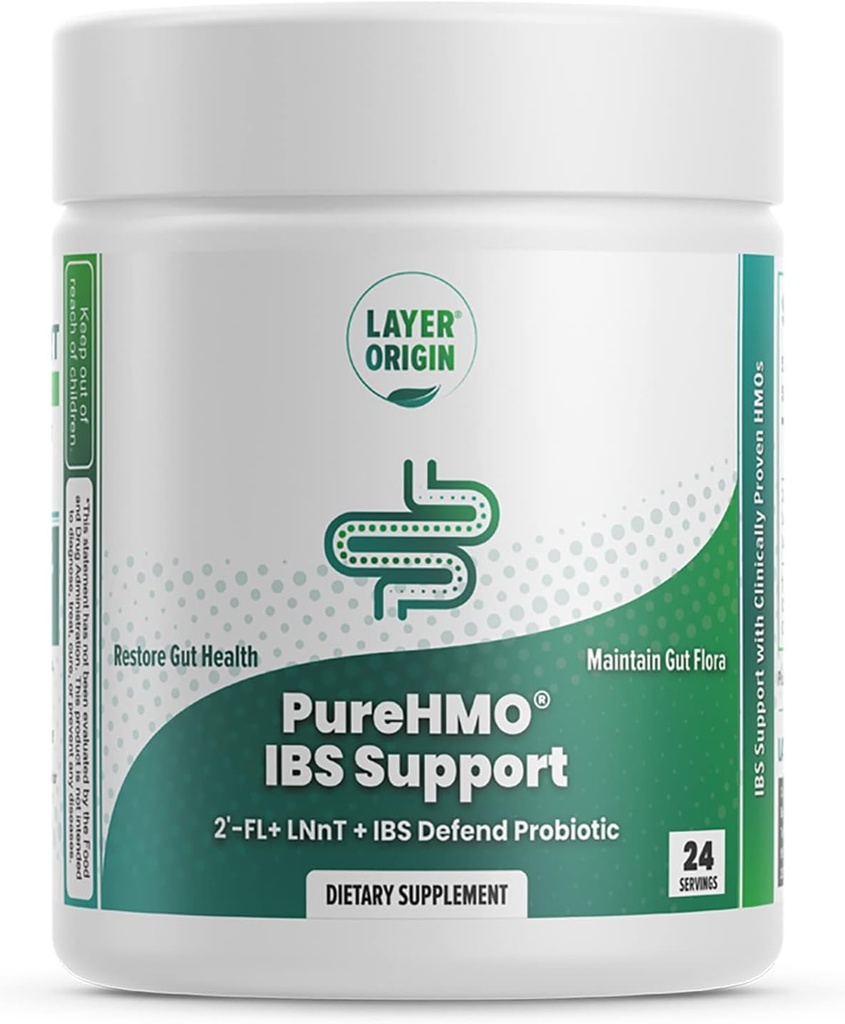 Katman Origin PureHMO IBS Desteği - Klinik olarak IBS için Super Prebiyotik + Probiyotik - Gut bariyerlerini güçlendirin ve Gut Functions'inizi geri yükleyin