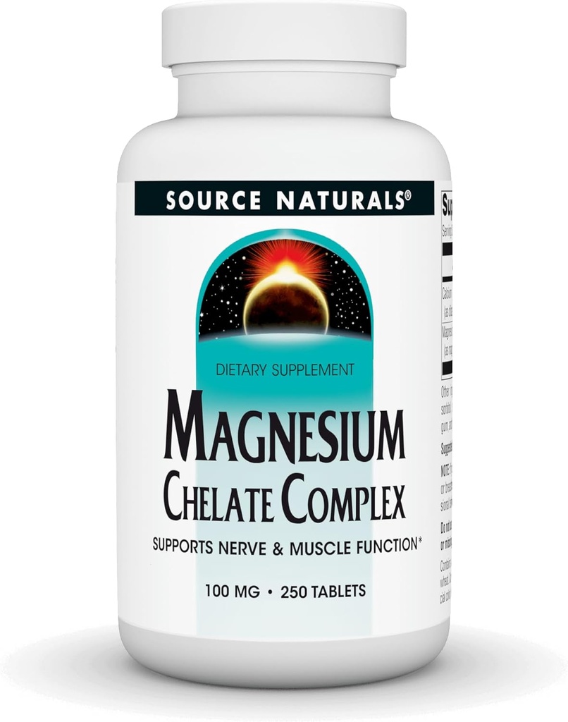 Source Naturals Magnezyum Chelate - Nerve & Muscle Function - 250 Tablet