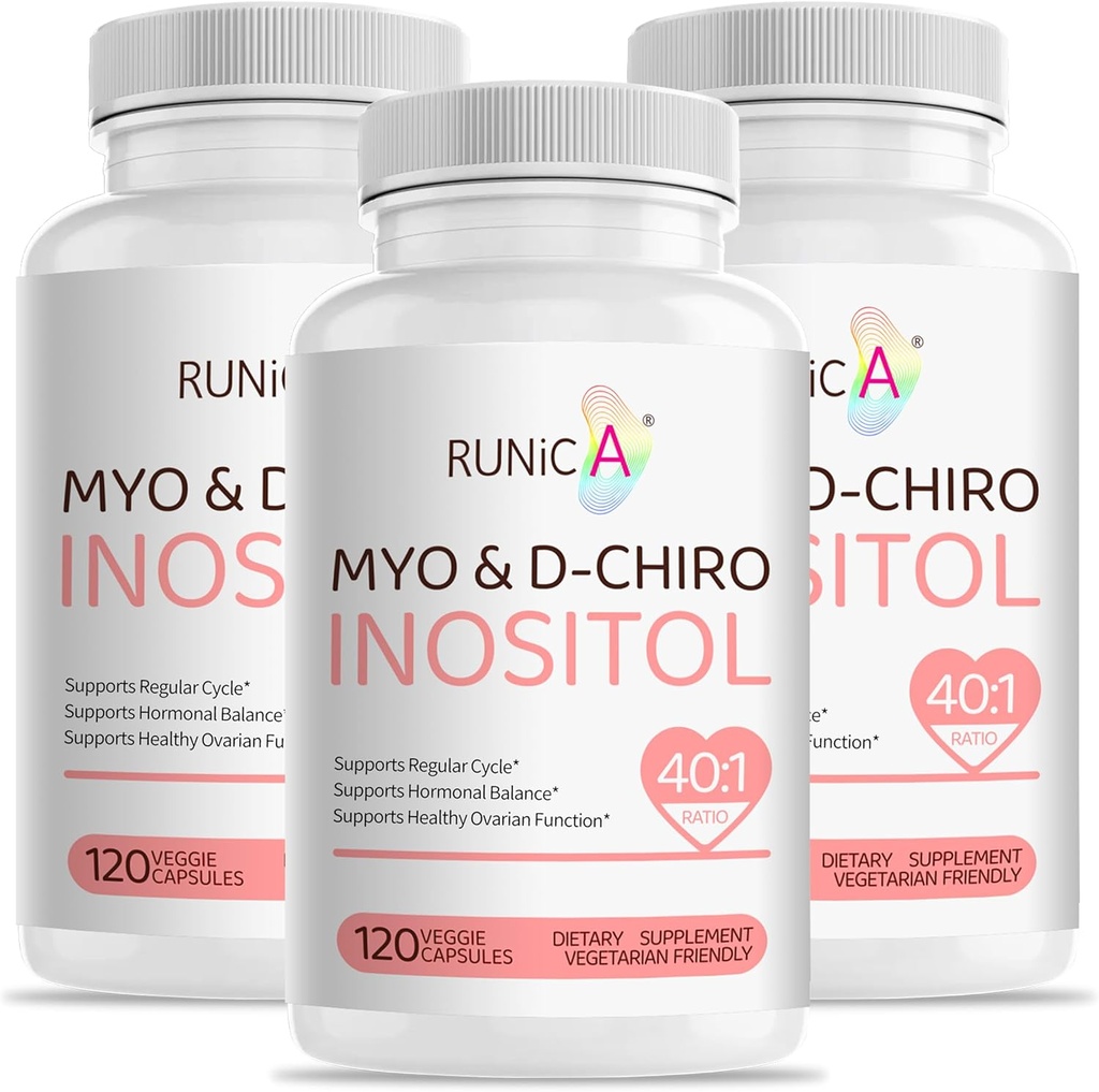 Myo-Inositol & D-Chiro Inositol Supplement for Women - Ideal 40:1 - Kadın Hormon Dengesi ve Ferttitude & Ovarian Health - Vegan Toz Capsules - 90-Day Supply