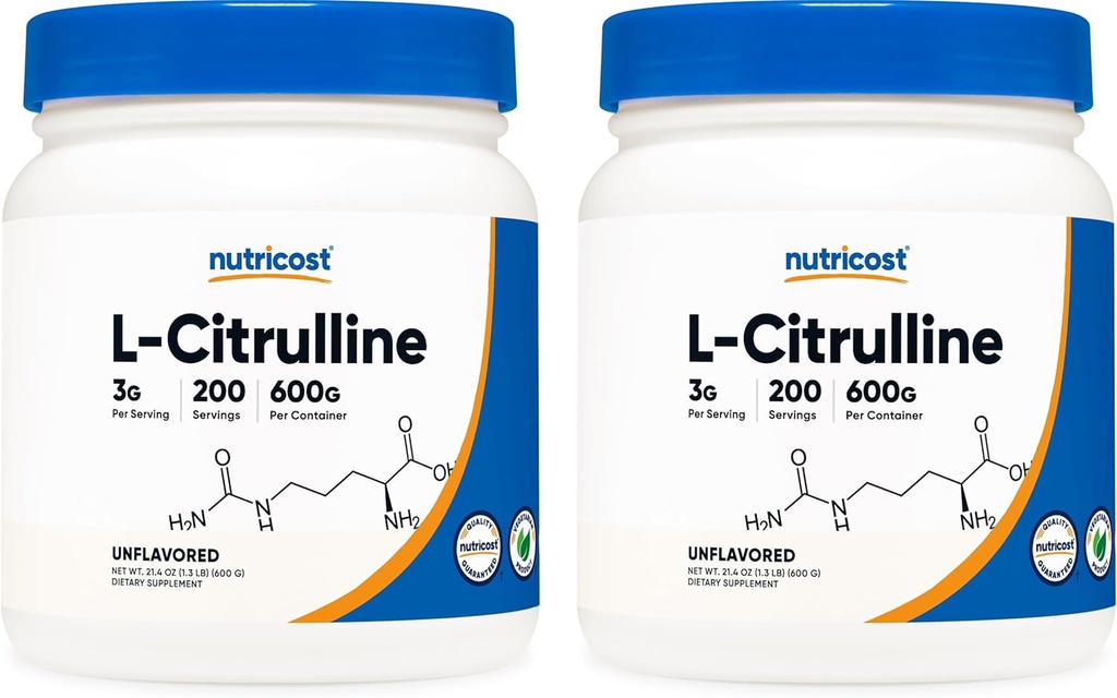 Nutricost Pure L-Citrulline (Base) Toz (600 Grams) (2 Şişe)
