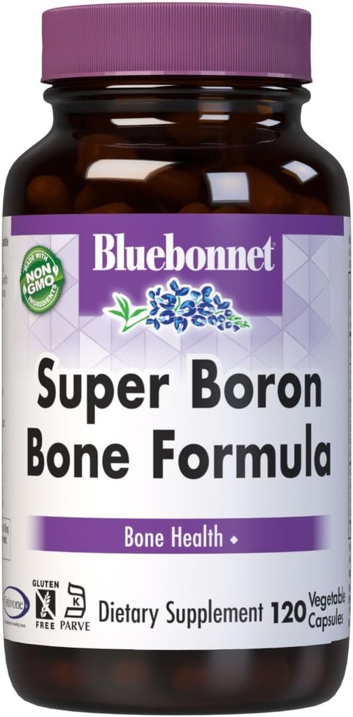 BlueBonnet Super Boron Bone Formula Vegetarian Capsules, 120 Kont