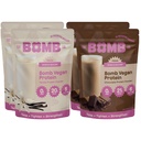 Blender Bombaları Bomb Co. Bomb Plant Protein, Chocolate & Vanilla Protein Toz 21g Protein, Amino Asits, Zero Sugar, Pea Protein, Cocoa, Chia Tohumlar, Vanilla & Monk Meyve, 60 Srvgs