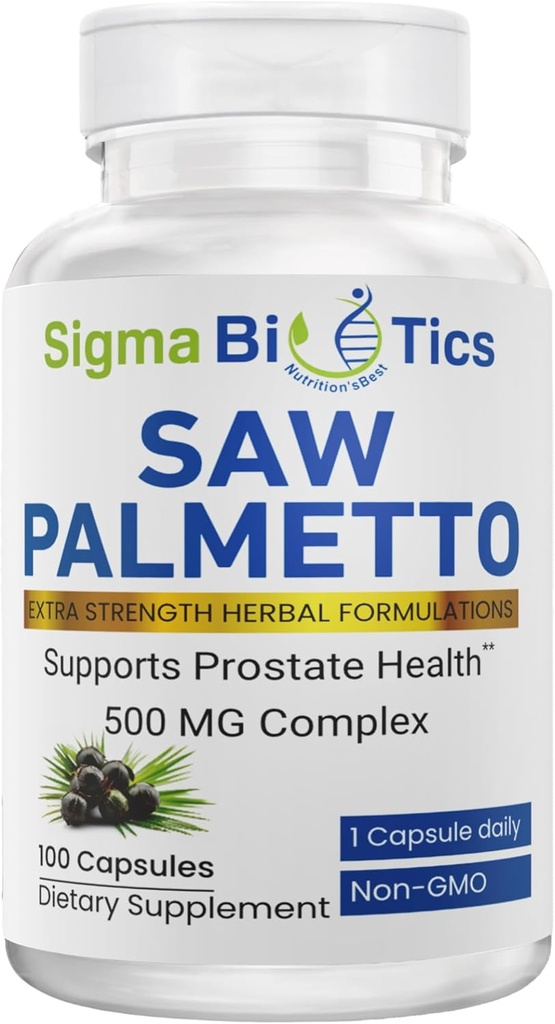 Erkekler için Palmetto Supplement -% 45 oranındaki 500 mg - Prostate Health & Hormon Balance Support - Urinary Health - 100 Capsules