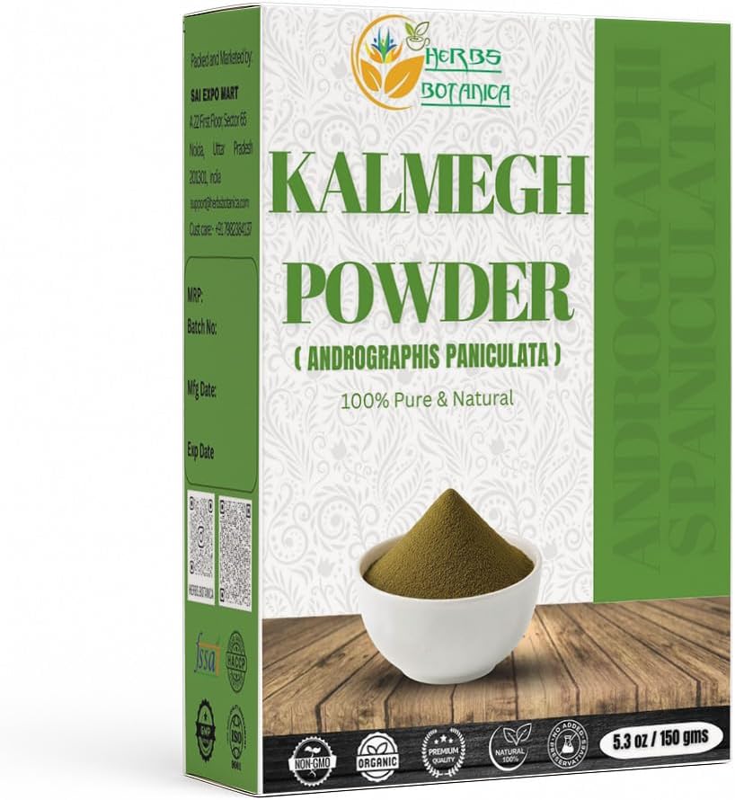 Herbs Botanica Kalmegh Toz %100 Pure Andrographis Paniculata (Green Chiretta Herb) Herbal Kullanımı için - Güzel Toprak Andrographis Toz 5.3 oz Pack oz Pack