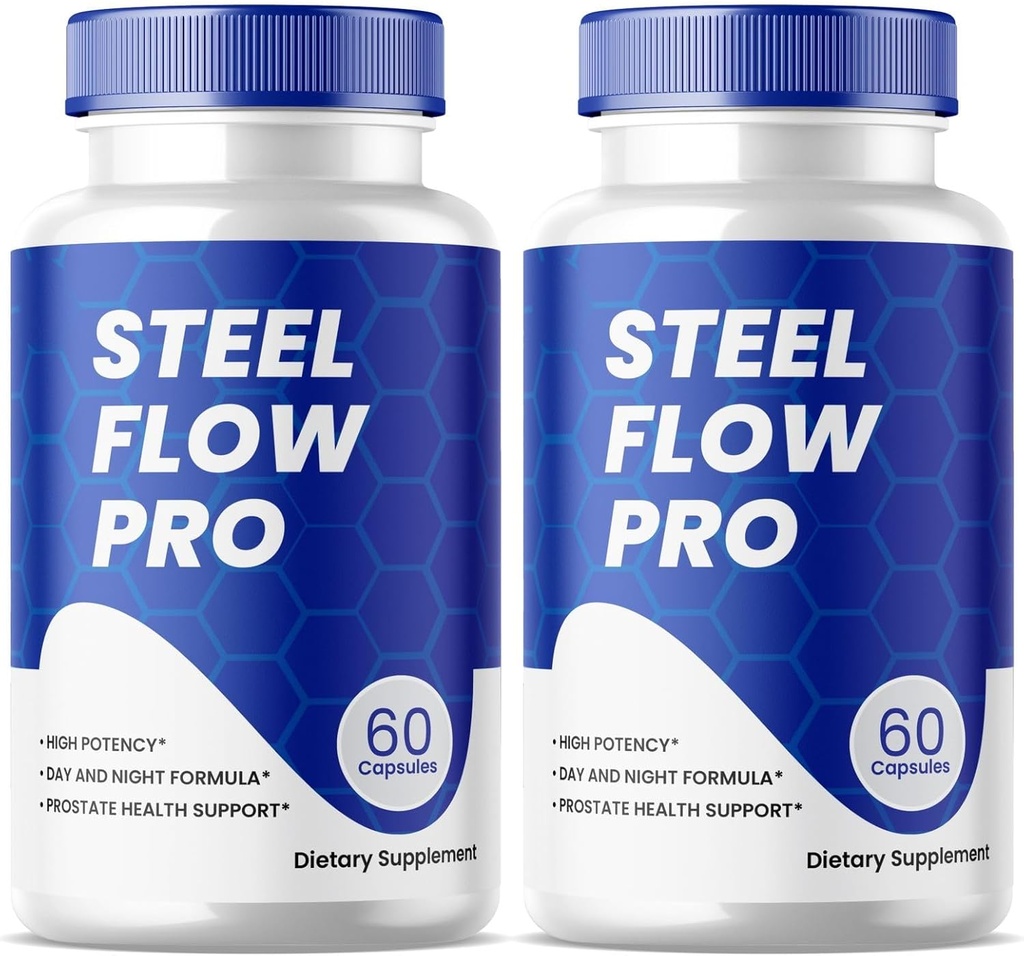Steel Flow Pro Capsules, Prostate Health Supplement Pills - Maximum Strength, Supports Prostate Health, All Natural Formula Pack of 2 (120 Capsules)