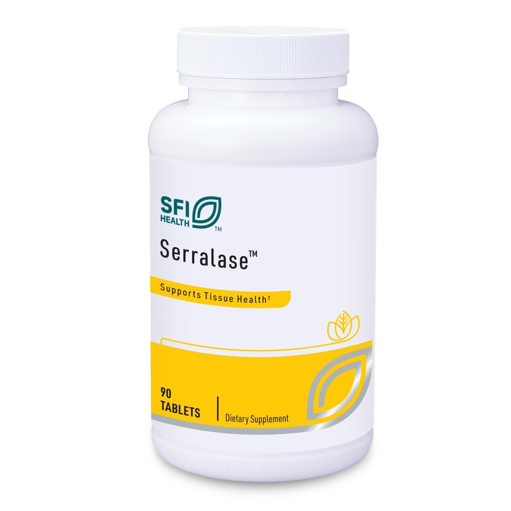 Klaire Labs SFI Health Serralase - Vejetaryen Proteolytic Enzyme Blend with Serratia Peptidase & Bromelain for Digestion, Sourced from Papaya & Pineapple, Hipoallergenic (90 Eklek Tabletler)