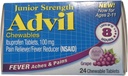 Advil Junior Chewable Ibuprofen Tabletleri, Grape 100 mg, 24 Tabletler Her (Görünen 5)