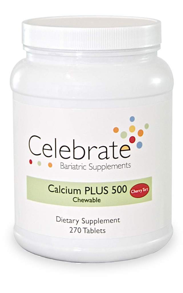 Bördül Vitamini Plus - 500 mg Food Citrate, 333 Post Bariatrik Cerrahisi için D3 & 34 mg Magnezyum - Gluten-Free & Sugar-Free - Cherry, 270 Chewable Tabletler