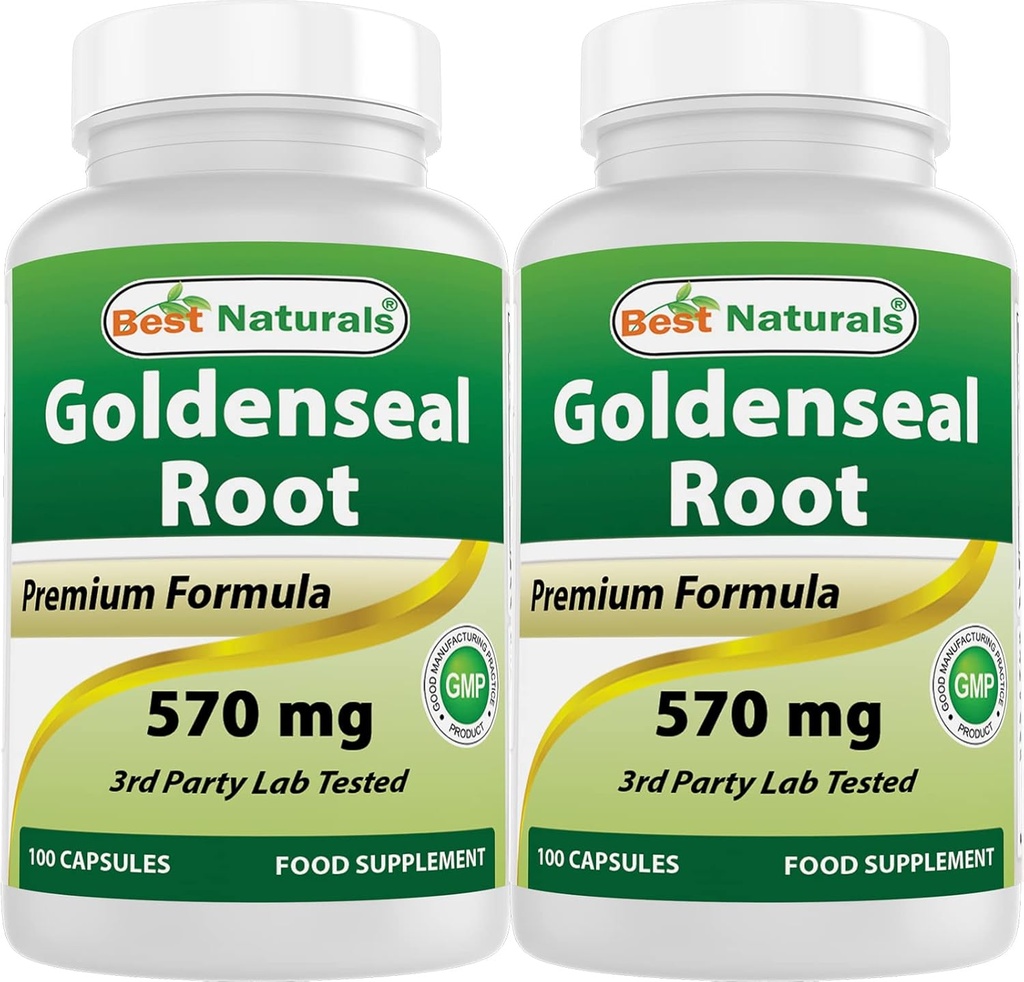 Best Naturals Goldenseal Root 570 mg (Non-GMO) 100 κάψουλες (100 Count (Pack of 2))