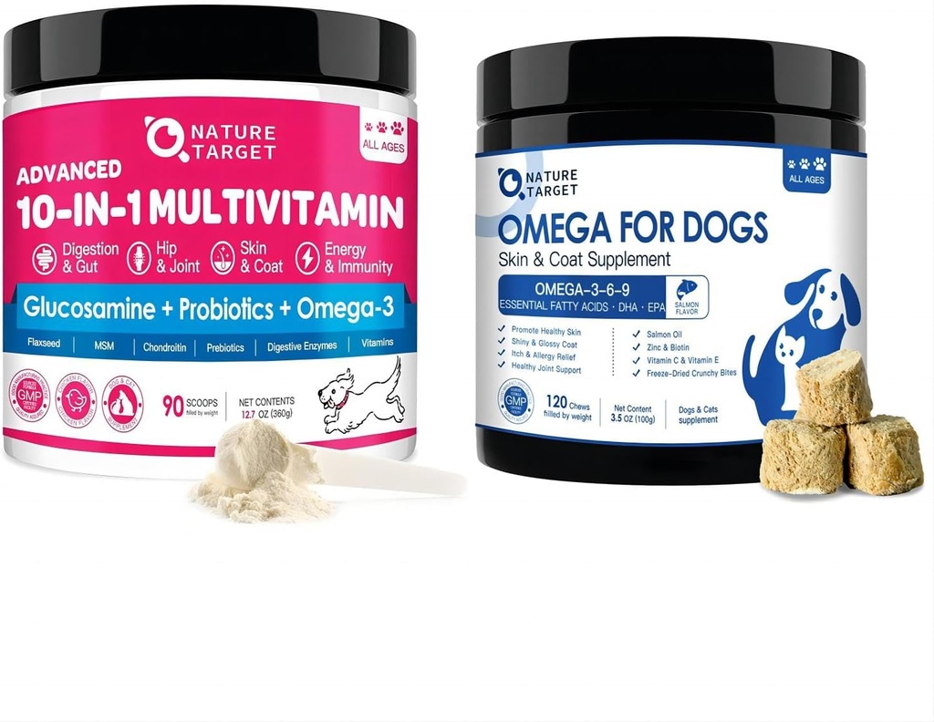 NAT TARGET Vitaminleri Toz - Omega 3 Köpekler için Balık Yağı